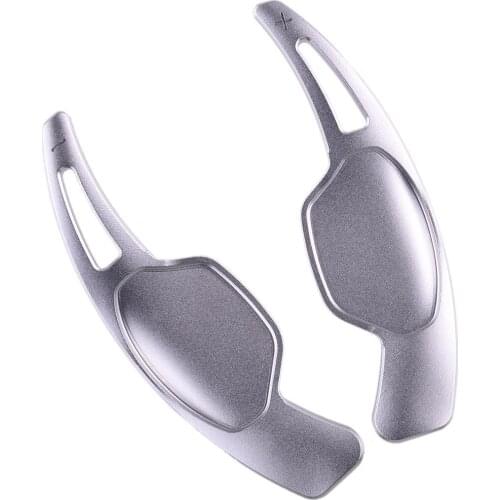 1 Pair Silver Car Steering Wheel Shift Paddle Shifter Extension Fit for Cadillac XTS 2013 2014 2015 2016 2017 2018