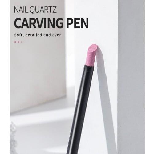 1pc Quartz Stone Scrub Pen Cuticle Remover Pusher Trimmer Dead Skin Remover Black Professional Nail Art Care Tool