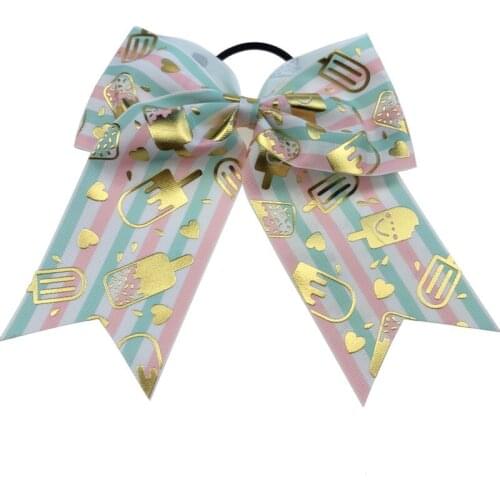 10 ps/lot Hair Accessories 8'' Cheer Bows For Girls Grosgrain Ribbon Hair Bow With Elastics for Kids Handmade Girls Gum for Hair