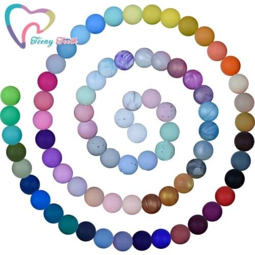 100 PCS 15 MM Round Silicone Beads BPA Free Baby Teethers Teething Beads Round Loose Beads For Infants Nursing Necklace Making