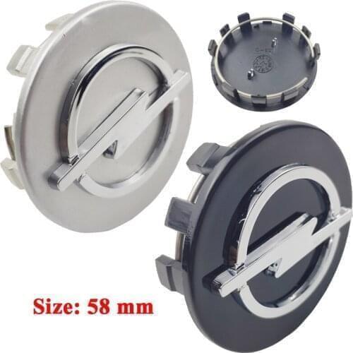 20pcs/lot black silver 58mm OPEL Electroplate ABS auto car Wheel Hub Caps cover Emblem Badge Chrome OPEL wheel Center Cap