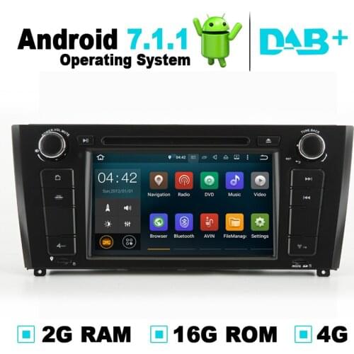 2G RAM Android 7.1 Car DVD Player Autoradio GPS Navigation System Media Stereo For BMW 1 Series E81 E82 E88 Support 4G Wifi