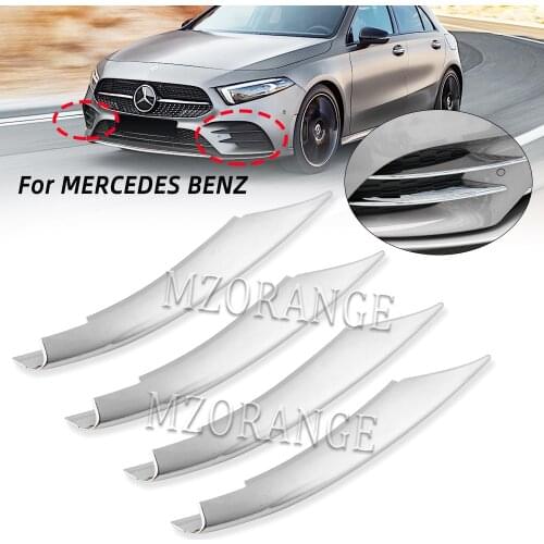 4PCS Fog Lights Strips Trim Headlight Cover For Mercedes Benz A Class W177 V177 A180 A200 A220 A250 2019-2021+ Car Accessories