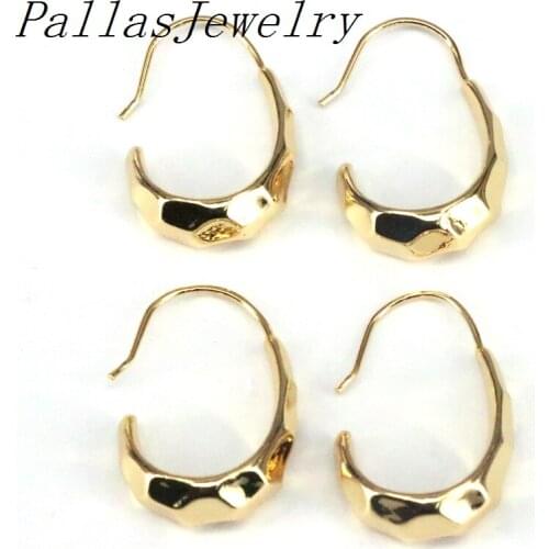 5Pairs, New Trendy Gold Color Brass Hoop Earrings Women Statement Earrings Punk Metal Jewelry