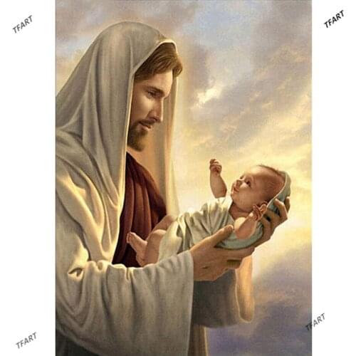 5D Diamond Painting Jesus and Baby Diamond Mosaic Diamond Embroidery DIY Diamond Mosaic Art Full Diamond Handmade Gift