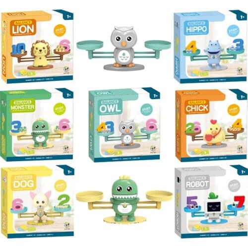 Dinosaur Balance Scale Montessori Math Toy Digital Educational Monkey Balancing Game Scale with Number Board Kids Learning Toys