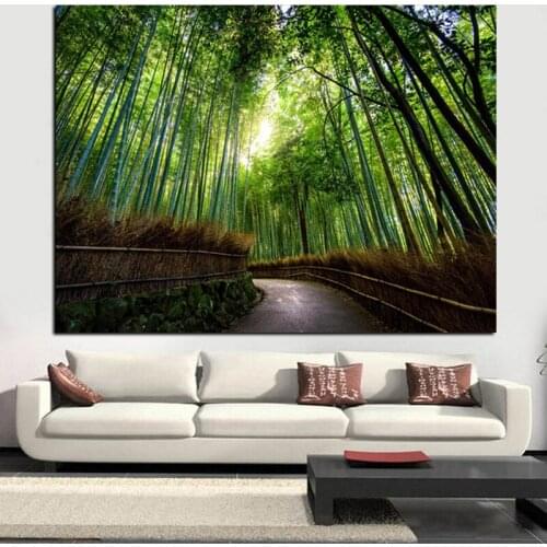 HD Print Picture Wall Art Framework 1 Piece Kyoto Japan Bamboo Forest Mountain Paths Painting Home Decor Landscape Canvas Poster