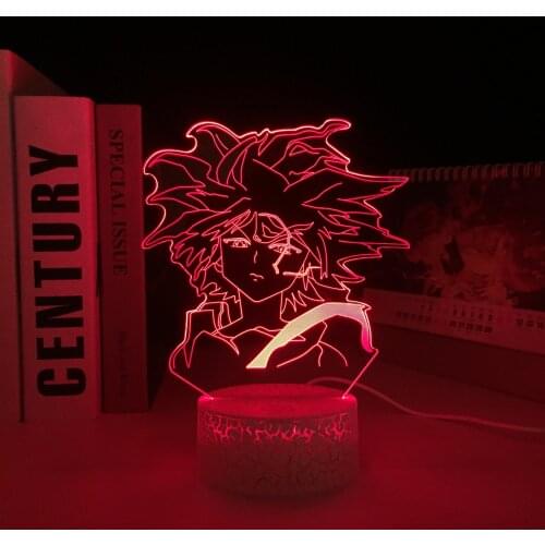 Hunter X Hunter Anime Figure Killua Acrylic White Base 3D Lamp for Child Bedroom Decor Nightlight Birthday Gift LED Night Light