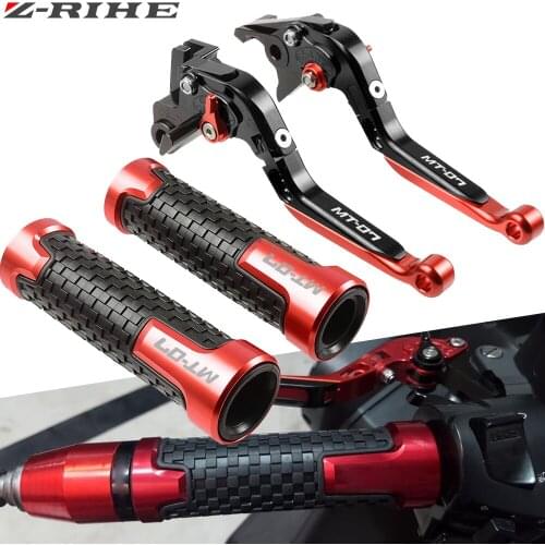 MT-07 Motorcycle accessories brake clutch levers Handlebar grip Handle Hand Grips set For Yamaha MT 07 mt07 2014-2018 2016 2017
