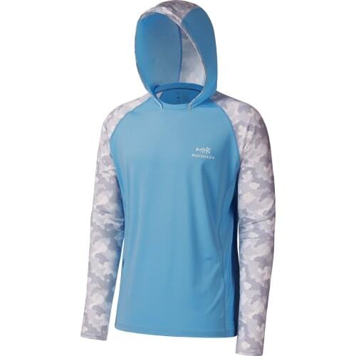 Bassdash Men’s Camo Long Sleeve Casual Hooded Shirts UPF 50 Performance Fishing Shirt