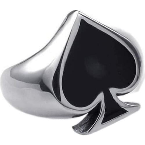 Punk Rock Poker Card Spades 13 Men Finger Rings Alloy Antique Creative Skull Hand Claw Ring Poker Spades Cool Men Jewelry