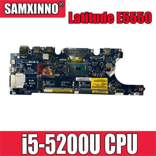 Original laptop Mainboard For DELL Latitude E5550 i5-5200U CN-07YH0R 07YH0R LA-A891P SR23Y DDR3 MOTHERBOARD