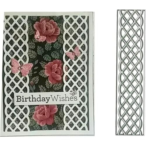 Rectangle Metal Cutting Dies Fan-shaped Grid Embossing Script Die Stencils Scrapbook Birthday Cards Making DIY Supplies F19B