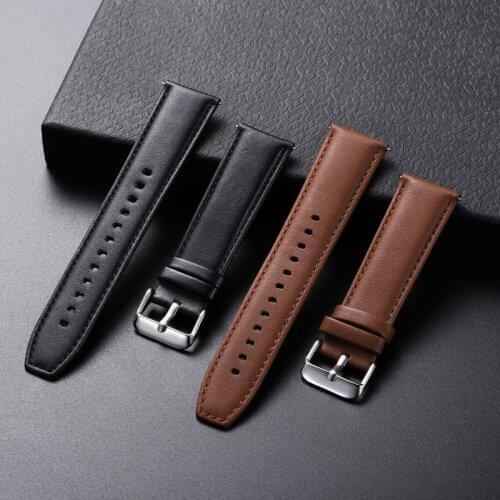 20mm Leather Strap For Samsung Galaxy Watch 3 41mm 42mm Active 2 44mm 40mm Garmin venu Vivoactive 3 Band For Huami Amazfit Bip