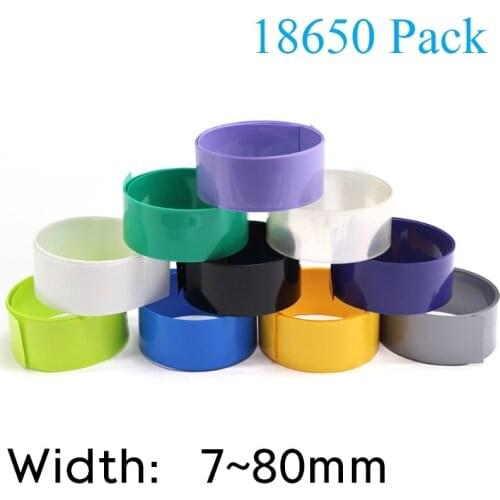 18650 Lipo Battery PVC Heat Shrink Tube Pack Width 17mm ~ 80mm Insulated Film Wrap lithium Case Cable Sleeve Blue Multicolor