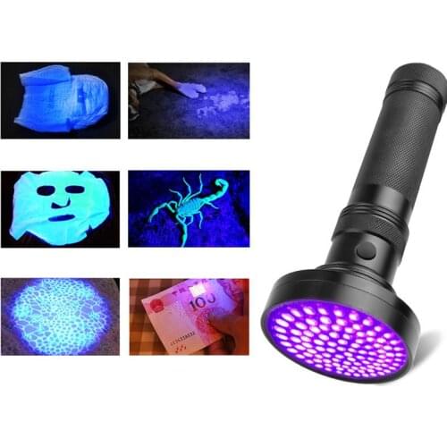 HiMISS UV Light 100LEDs Flashlight Torch Light Safety Ultraviolet Detection Lamp