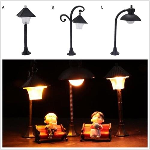 Street Lamp For Dollhouse Garden Furniture Miniature Decor Toy Retro Mini Street Lamp Miniature Garden Ornament Streetlight