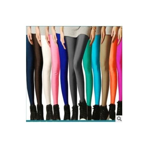20 Color Spring/summer Women Show Slim Candy color Fluorescent Leggings New Plus-size Stretch Nine-minute Womens Leggings