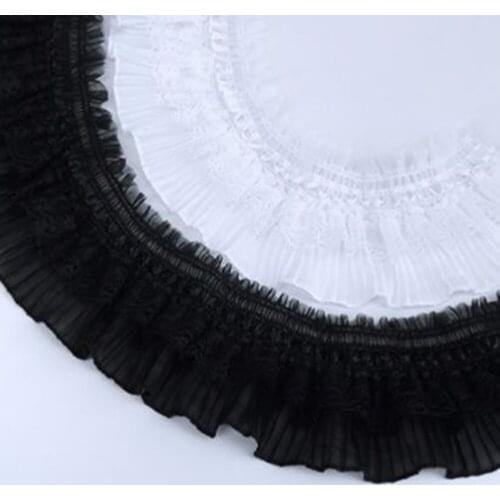 1M Tulle Lace Trim Ribbon White Black Lace Fabric 9cm Lace Craft Supplies Sewing Dress Accessories dentelle encaje koronka LX31