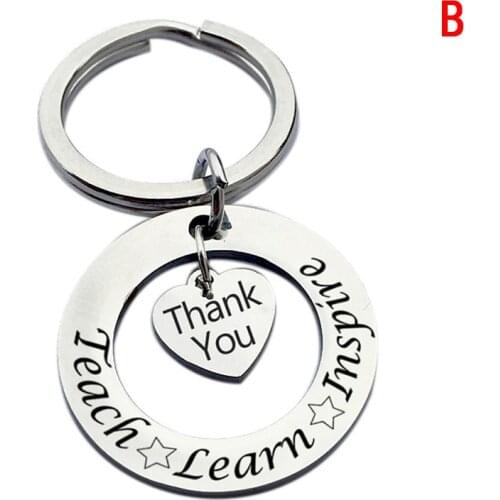 1pc Teacher Keychain Engraved Thank You For Making A Difference In The Lives Of Students Keyring Jewelry For Teachers Day Gift