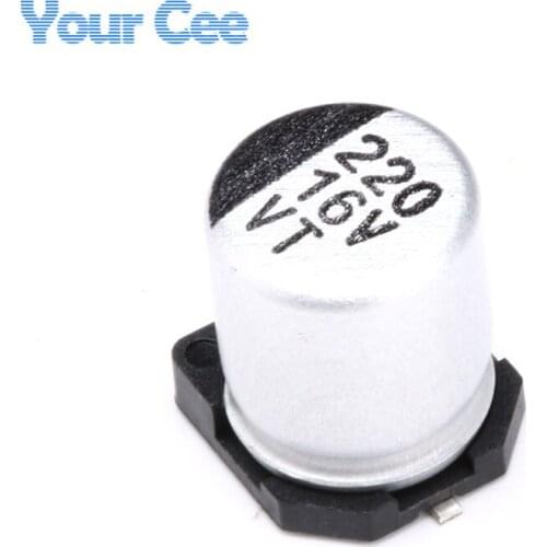 10 pcs 16V 220UF SMD Aluminum Electrolytic Capacitors 6.3*7.7MM