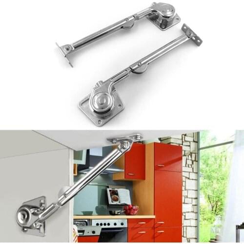 2pcs Hydraulic Randomly Stop Hinges Kitchen Cabinet Door Adjustable Polish Hinge Furniture Lift Up Flap Stay Support Hardware