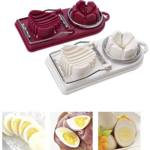 2 in 1 Egg Slicer Manual Dicing Stainless Steel Practical White Eggs Slicing Cutter Tools Boiled Eggs Kitchen Tool Accessories