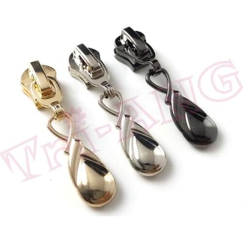 20pcs/lot, Fashional Apparel Accessories 5# Zipper Sliders w/ Teardrop Shape Zipper Pulls