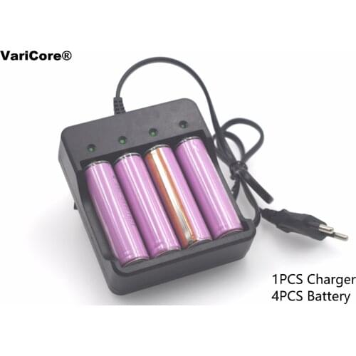 4 pcs. New for Samsung Battery 18650 3.7 V 2600 mAh Lithium-ion Battery Flashlight Batteries whit PCB + 18650 charger Smart