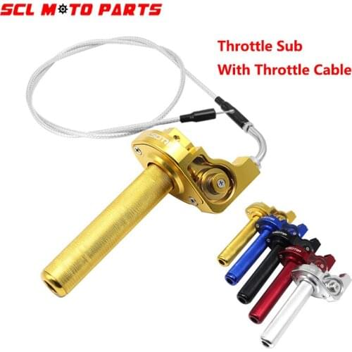 ALconstar-CNC Throttle Grip Twist Quick Action Gas Throttle With Elbow Cable Fit Dirt Pit Bike Universal Racing Motorcycle