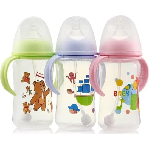 320mL Carton Pattern PP Plastic Standard Caliber Baby Infant Newborn Feeding Bottle Feeder