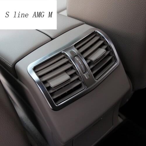 Car styling Chrome Armrest Box Rear Air Condition Vent Cover Trim Air Outlet decorative for Mercedes Benz W212 E Class 2013-2015