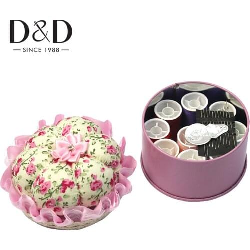 Needle Pin Cushion with Storage Case for DIY Sewing Kit Quilting Needlework Needle Threader Pumpkin Pincushions Mini Sewing Box