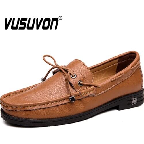 Italian Loafers Men Lace up Flats Summer Leather Casual Shoes for Man Comfortable Boat Shoes Light Driving Shoes Big Size 47