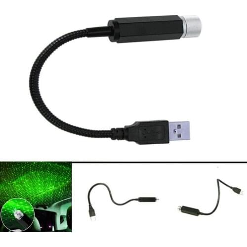 Car USB Star Beautiful Ceiling Light Starry Sky Projection Decor Lamp Roof Night Lights Protable Romantic Atmosphere