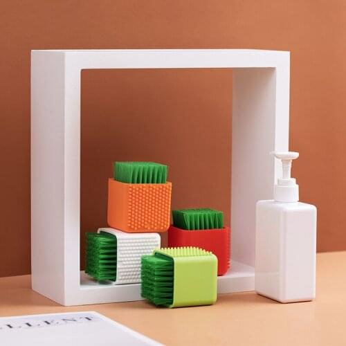 Creative Potted Silica Gel Cleaning Brush Soft Bristle Shoes Brush Dual Purpose Clothes Bras Underwear Rub Wash Scrubbing