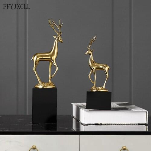 CREATIVE LIGHT LUXURY COPPER DEER DECORATION LIVING ROOM HOME BEDROOM DESKTOP DECORATION NORDIC SIMPLE TV CABINET JEWELRY