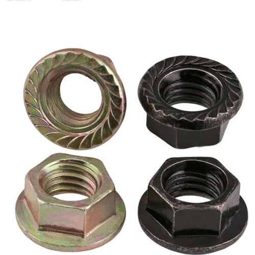 M3M4/M5-M12 Color Zinc Hexagonal Flange Nuts, Flower Teeth Nuts, Non-slip Nuts