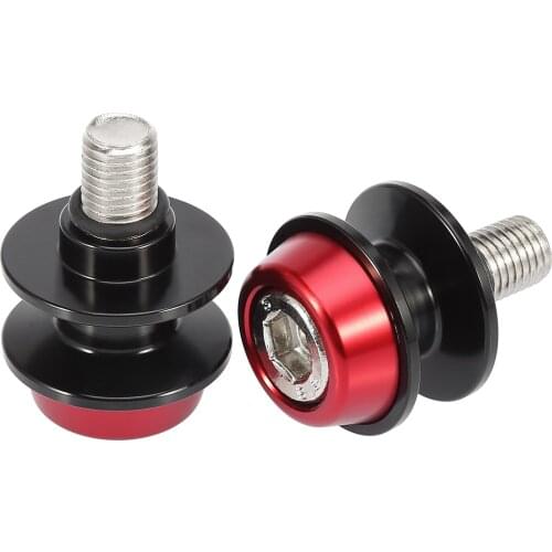 Motoforti 2pcs 10mm Red Motorcycle CNC Swing Arm Spool Slider Stand Screw For Kawasaki