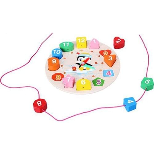 Cartoon Animal Educational Montessori Wooden Beads Digital Clock Puzzles Funny Gadgets Novelty Interesting Toys Birthday Gift