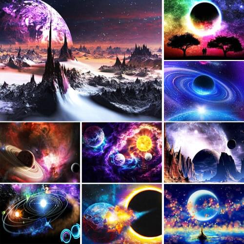 5D DIY Diamond Painting Space Set Picture of Rhinestones Home Decor Gift Cross Stitch Kit Embroidery Diamond Mosaic Landscape