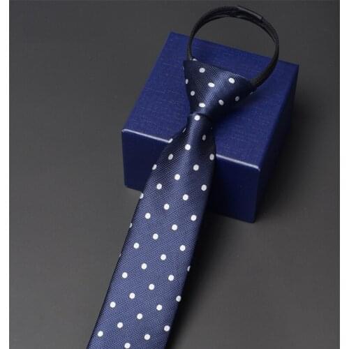 Brand New Mens 6CM Zipper Tie High Quality Men Business Work Necktie Fashion Formal Slim Neck Tie For Men Classical Blue Ties