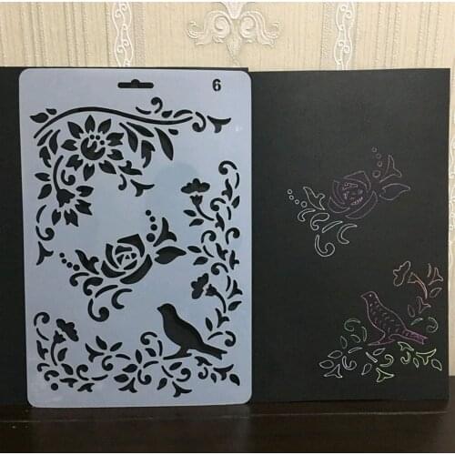 ENO Greeting flower stencil for diy scrapbooking plastic stencil pattern template