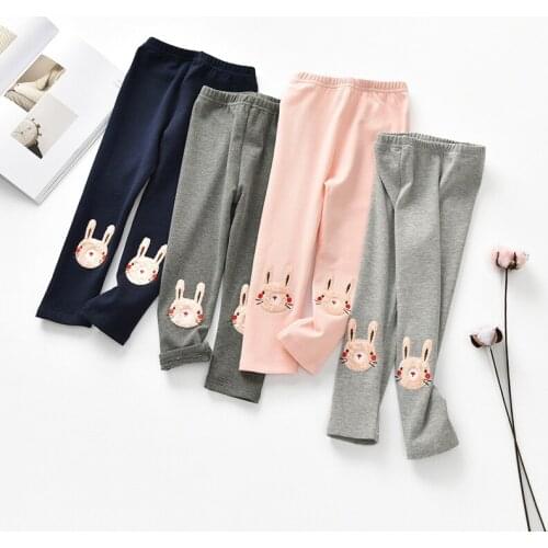 Girls plush pants VYU 2020 summer and autumn cute fluffy rabbit childrens pants new cute casual fashion, pink / dark blue / gra
