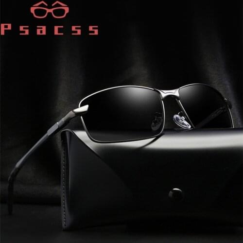 Psacss NEW Square Polarized Sunglasses Men Women Aluminium Magnesium Frame Classic Brand Designer Sun Glasses For Driving Travel