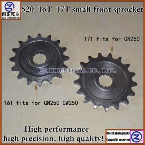 QZ industrial high performance for SUZUKI 250cc motorcycle GN250 GW250 drive front sprocket 520 16T 17T small Sprocket