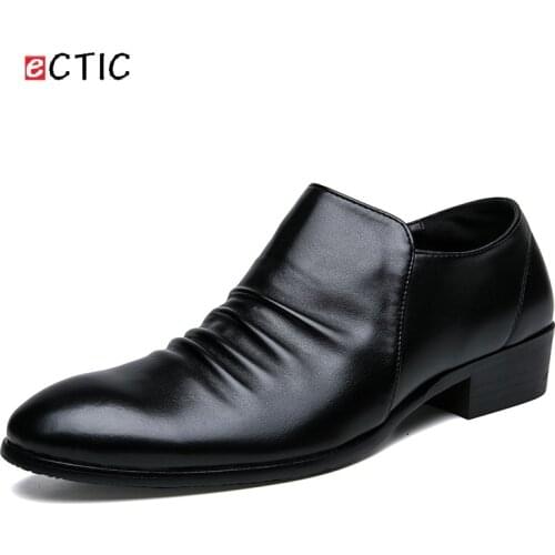 ECTIC Luxury Big Size 38~47 Office Men Dress Shoes Business Wedding Formal Calcado Hombre Cool Handsome