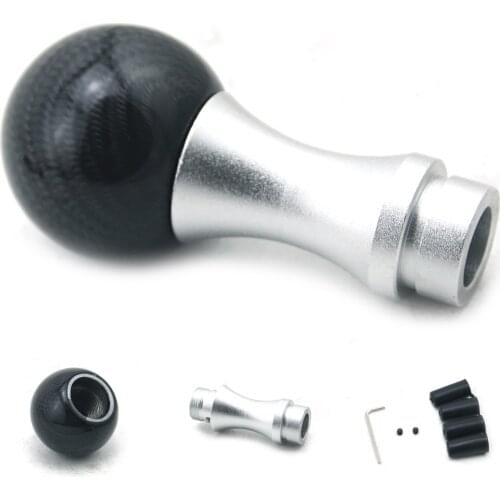 10cm Gear Shift Knob Stick Manual Transmission Universal Car Aluminum Gear Shifter Gear Carbon Style Head Knob