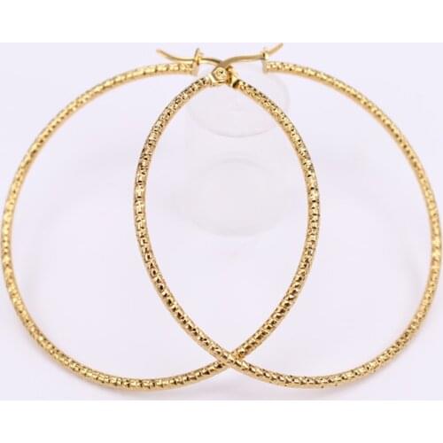 Rock Womens fashion Hoop earrings wear Bright exaggeration wear Holiday party gifts Diameter 55mm 60mm LH876