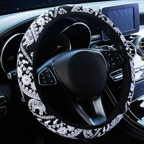 37-38cm Universal Car Steering Wheel Cover Soft Plush Rhinestone for Steering-Cover Car-styling Interior Accessories